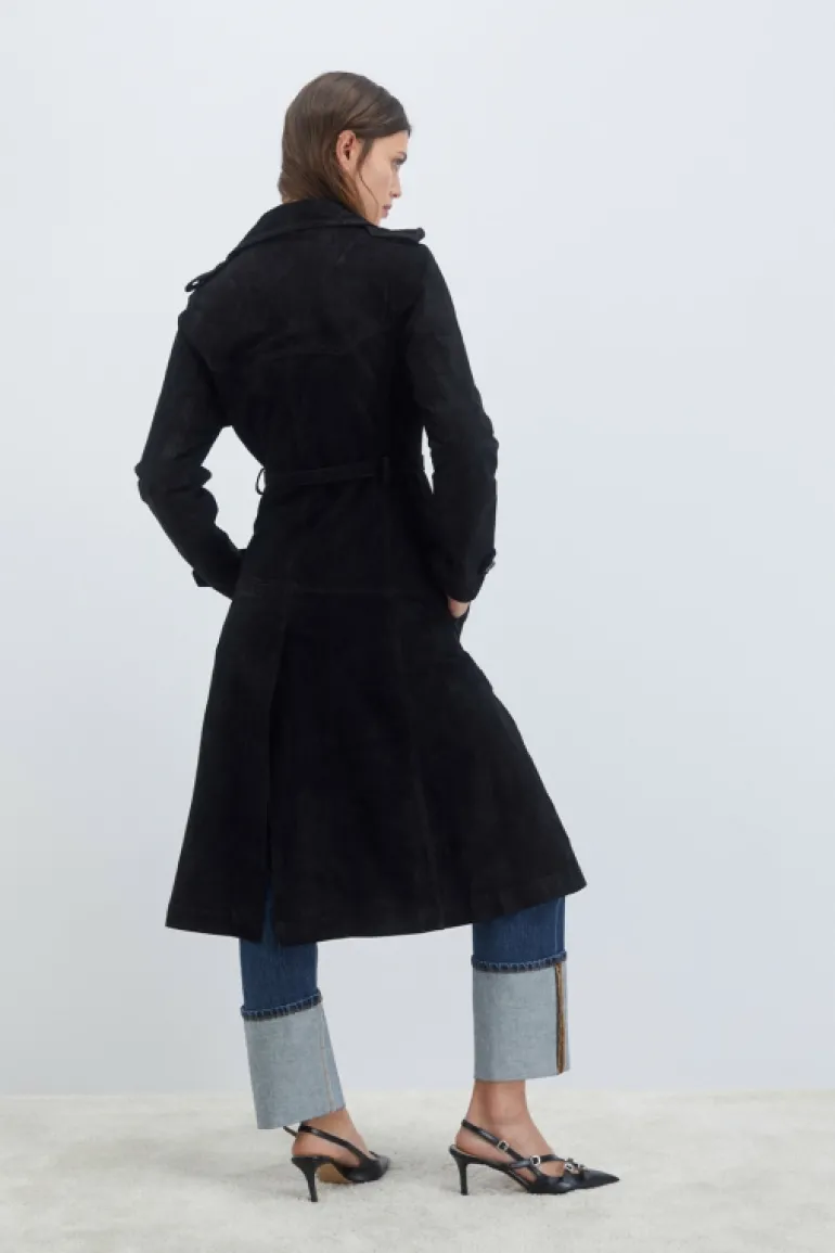 Trench In Suede Washed